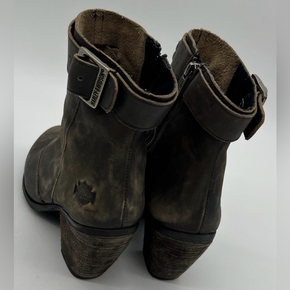Harley-Davidson Calkins LS Boot 8" D84267 Women 7 Gray Leather Motorcycle Boot - Picture 2 of 8